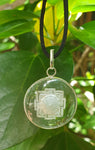 Sri Yantra Crystal Quartz pendant (hand-carved)