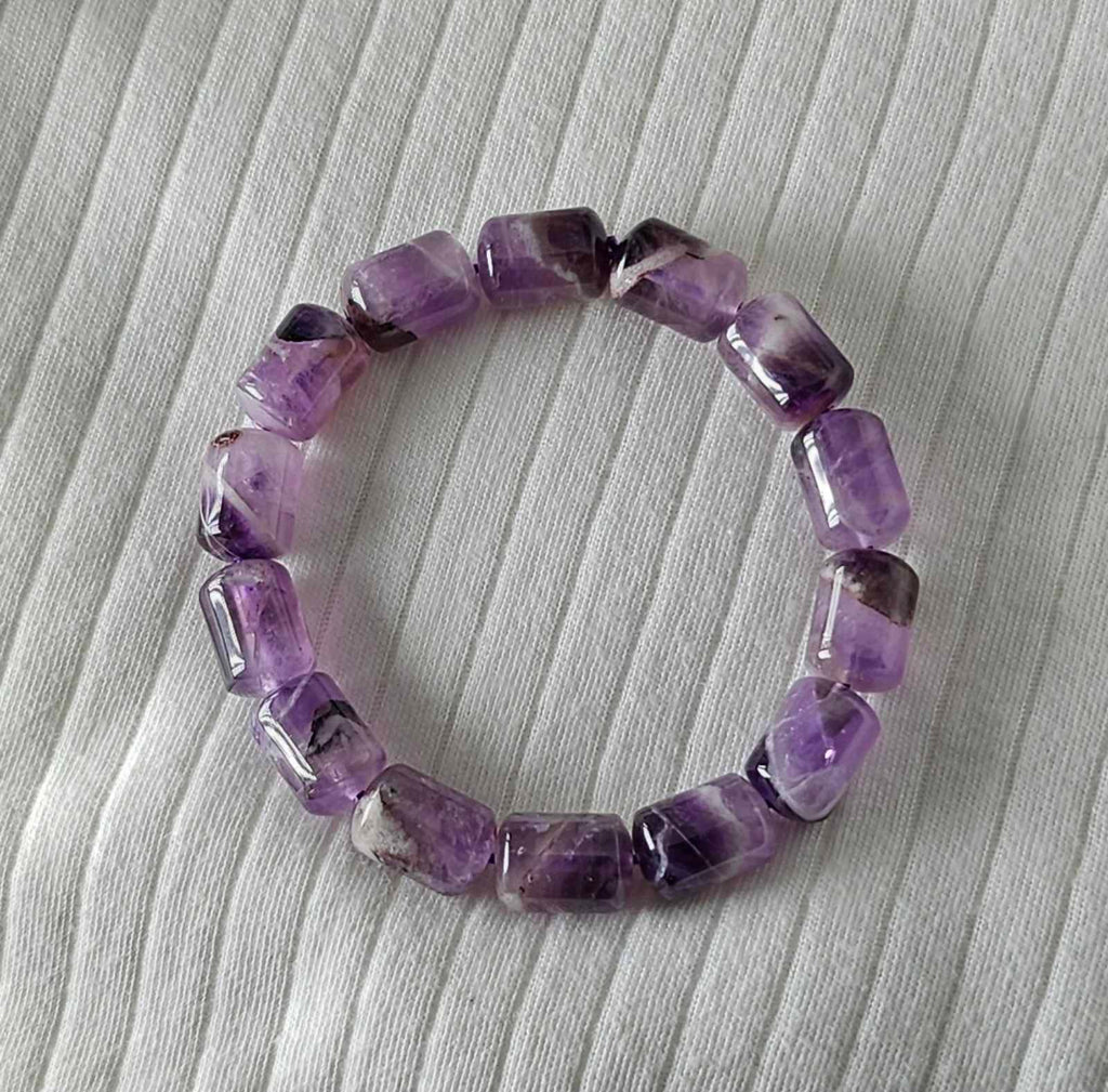 Amethyst bracelet (barrel, 10mm x 14mm)