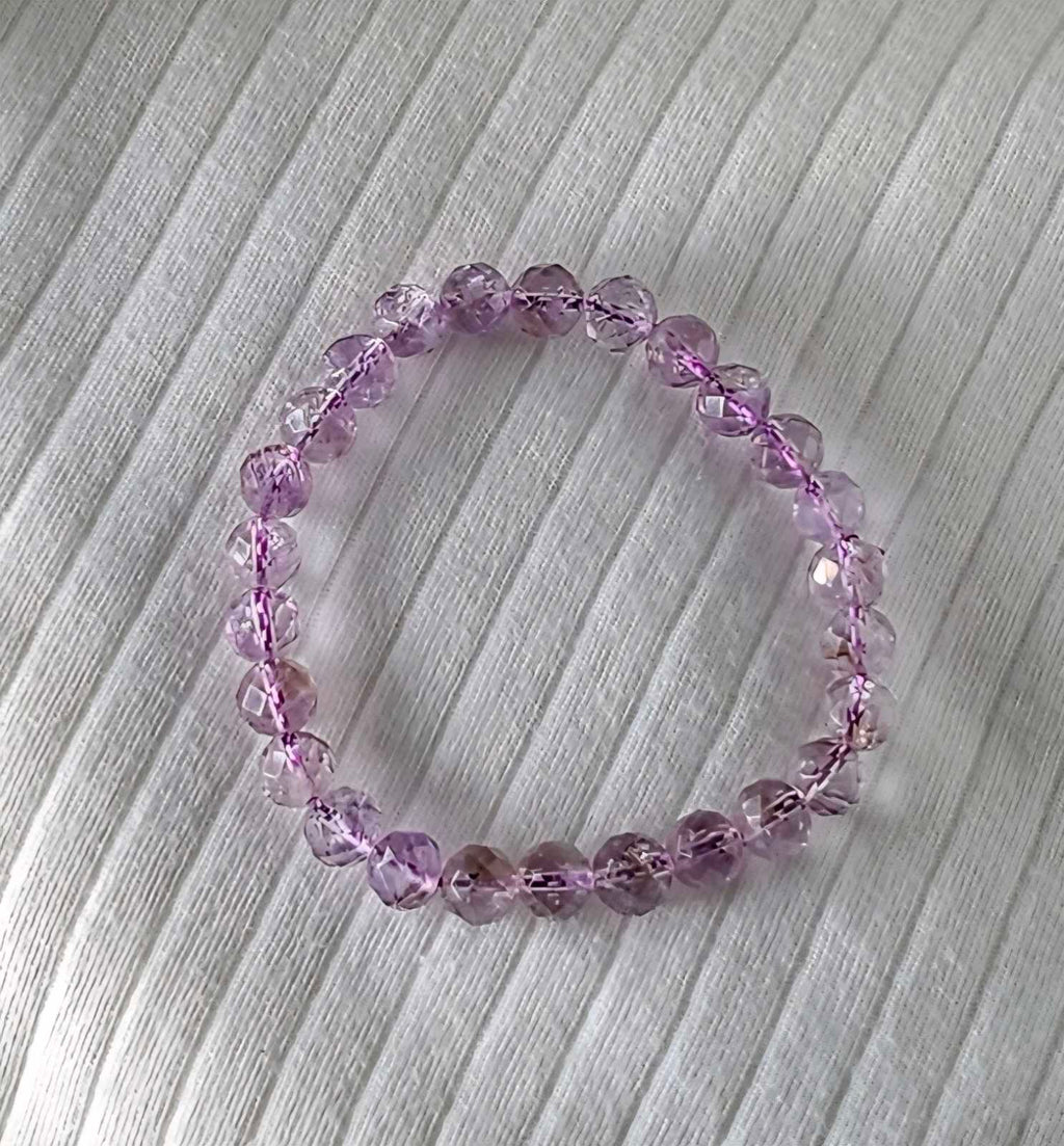 Amethyst bracelet (faceted, 7mm)