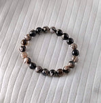 Black Sakura Agate bracelet 8.5mm