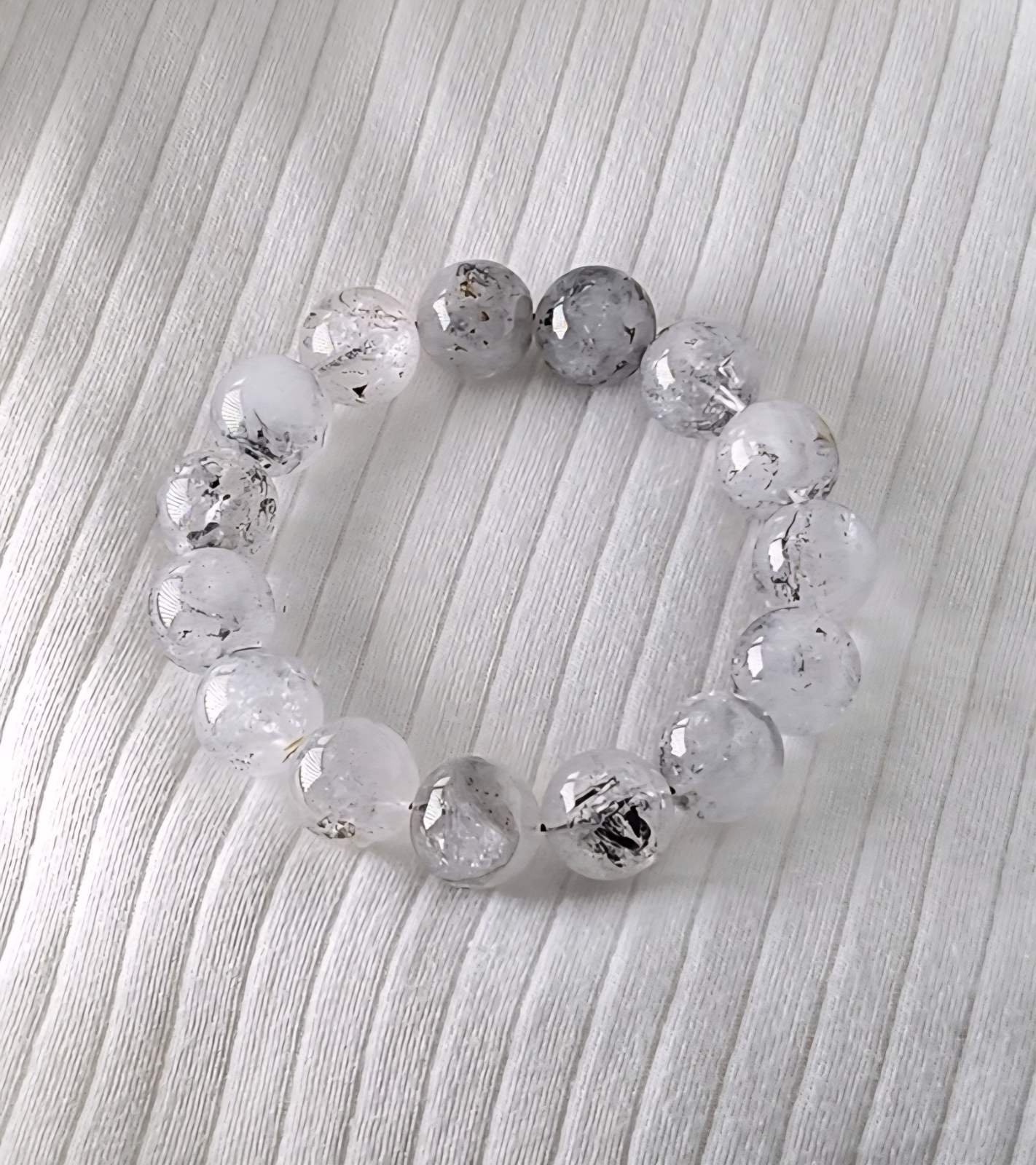 Tourmalinated Quartz bracelet 15mm