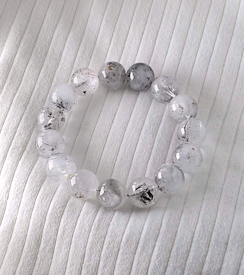 Tourmalinated Quartz bracelet 15mm