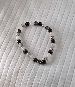 Tourmalinated Quartz bracelet 6.5mm