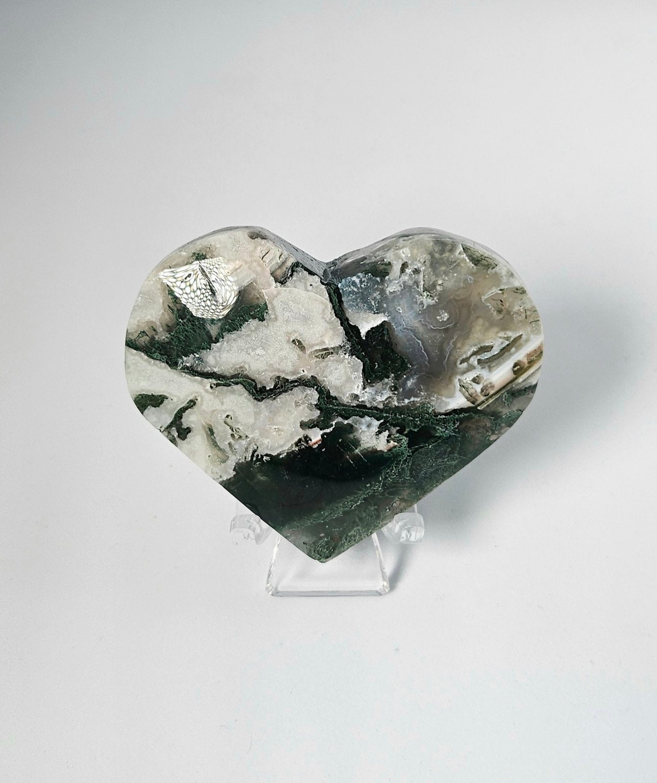 Moss Agate (heart-shaped)