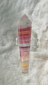 Rainbow Flourite six-sided wand 2A