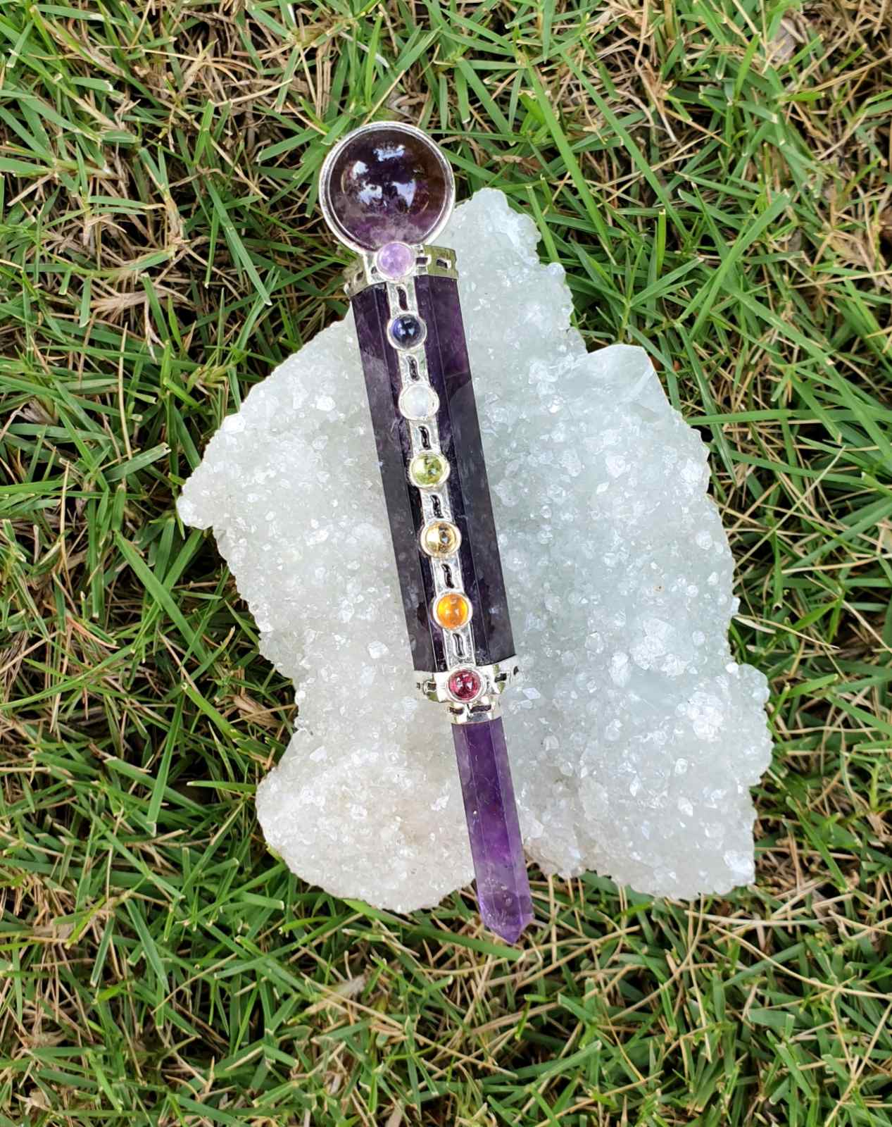 Amethyst Chakra wand (handcrafted in India)