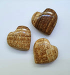 Brown Aragonite hearts (hand-carved)