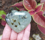Prehnite (hand-carved and heart-shaped)